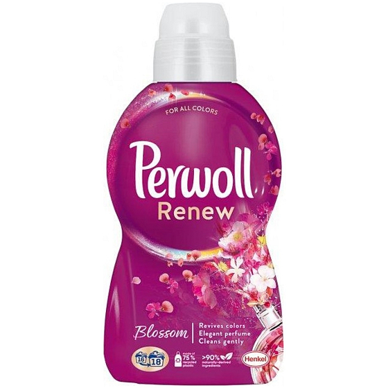 Perwoll Renew Blossom prací gél na farebnú bielizeň, ochrana pred stratou tvaru a zachovanie intenzity farieb 18 dávok 990 ml