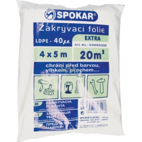 Spokar Extra Zakrývacia fólia LDPE, 40 µ, 20 m?, 4 × 5 m