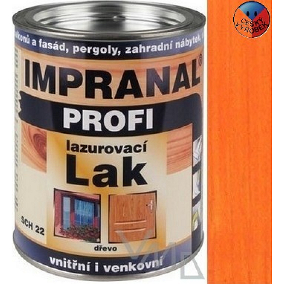 IMPRANAL Profi lazúrovací lak silnovrstvový pre drevené povrchy v exteriéroch, interiéroch SCH 22 Višňa 0,75 l