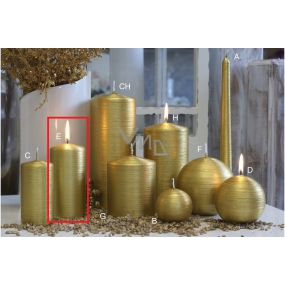 Lima Alfa sviečka zlatá valec 60 x 120 mm 1 kus