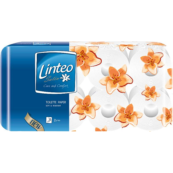 Linteo Satin toaletný papier 2 vrstvový biely 10 kusov