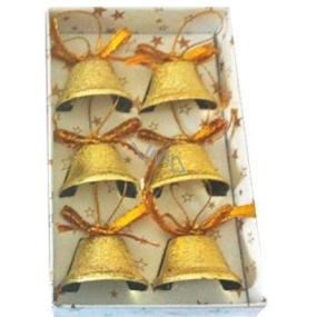 Zvončeky zlaté 6 kusov, 3 cm
