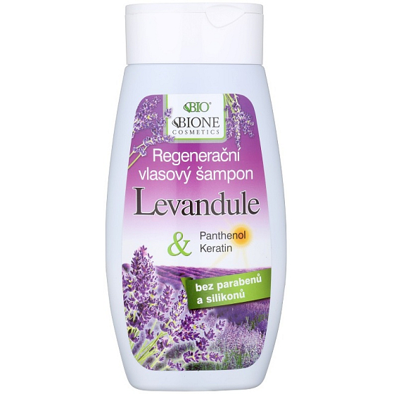 Bione Cosmetics Levanduľa & Panthenol, Keratín regeneračný šampón na vlasy 250 ml