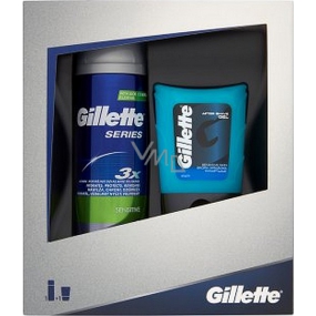 Gillette Series Sensitive gél na holenie 200 ml + Gillette After Shave gél po holení pre citlivú pleť 75 ml, kozmetická sada pre mužov