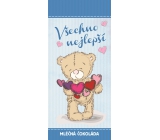 Bohemia Gifts Mliečna čokoláda Všetko najlepšie medvedík, darčeková 100 g