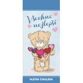 Bohemia Gifts Mliečna čokoláda Všetko najlepšie medvedík, darčeková 100 g