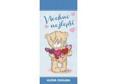 Bohemia Gifts Mliečna čokoláda Všetko najlepšie medvedík, darčeková 100 g