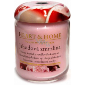 Heart & Home Jahodová zmrzlina Sójová vonná sviečka strednej horí až 30 hodín 110 g