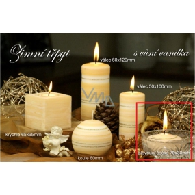 Lima Zimná trblietanie Vanilka vonná sviečka plávajúca šošovka 70 x 30 mm 1 kus