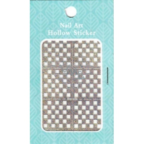 Nail Accessory Hollow Sticker šablónky na nechty multifarebné štvorčeky 1 aršík 129