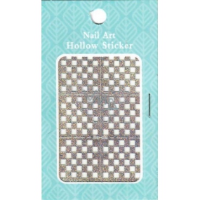 Nail Accessory Hollow Sticker šablónky na nechty viacfarebné štvorčeky 1 hárok 129