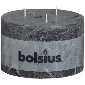 Bolsius Rustic Antracit dizajnová sviečka 3 knôty 140 x 90 mm