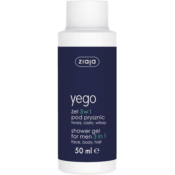 Ziaja Yego Men 3v1 sprchový gél na telo, vlasy a tvár cestovné balenie 50 ml