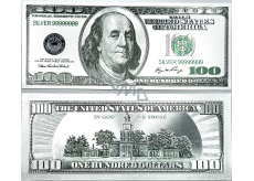 Postriebrená bankovka 100 USD Talisman