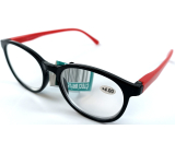 Berkeley Dioptrické okuliare na čítanie +4,0 plastové čierne, červené strany 1 kus MC2253