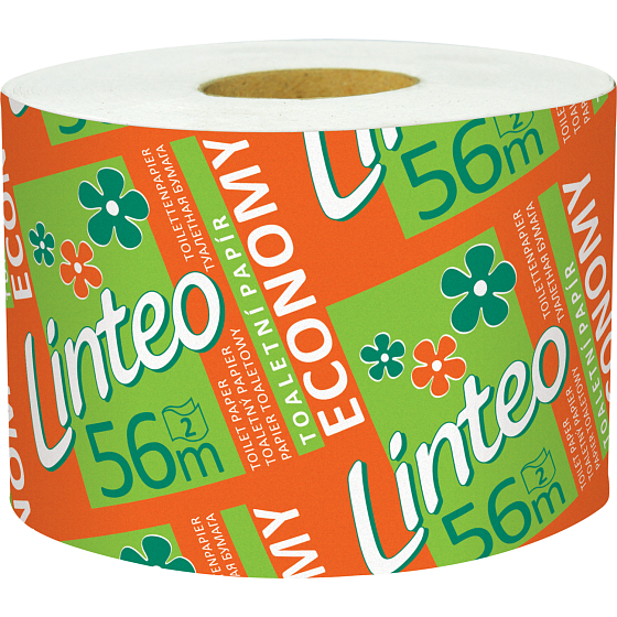 Linteo Economy toaletný papier 2vrstvový role 448 útržkov, 56 metrov, 1 rola