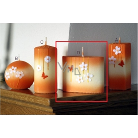 Lima Rozkvitnutá lúka sviečka oranžová elipsa 110 x 90 mm 1 kus
