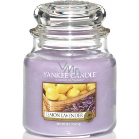 Yankee Candle Lemon Lavender - Citrón a levanduľa vonná sviečka Classic strednej sklo 411 g