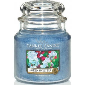 Yankee Candle Garden Sweet Pea - Kvety zo záhradky vonná sviečka Classic strednej sklo 411 g