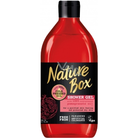 Nature Box Granátové jablko sprchový gél so 100% za studena lisovaným olejom, vhodné pre vegánov 385 ml