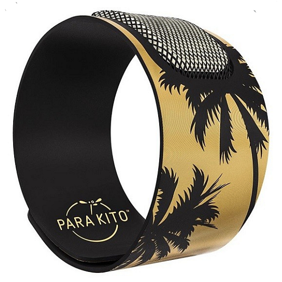 Parakito Repelentný náramok proti komárom Party Las Vegas prírodné, Plniteľné, vodeodolný, ochrana 24h / deň - 15 dní na náplň + dve náplne