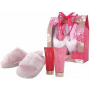 Grace Cole Floral footed umývací gél na chodidlá 150 ml + krém na chodidlá 150 ml + luxusné papuče, kozmetická sada