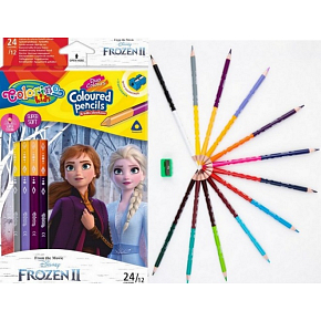 Colorino Pastelky trojhranné Disney Frozen obojstranné 24 farieb