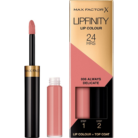 Max Factor Lipfinity dlhotrvajúci rúž s balzamom 006 Always Delicate 2,3 ml a 1,9 g
