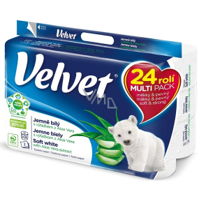 Velvet Aloe Vera Soft White toaletný papier 3 vrstvy 24 ks