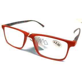 Berkeley Dioptrické okuliare na čítanie +3,0 plastové červené, čierne kockované 1 kus MC2250