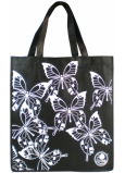 Nákupná taška textilná čierna Butterfly 34 x 36 x 22 cm