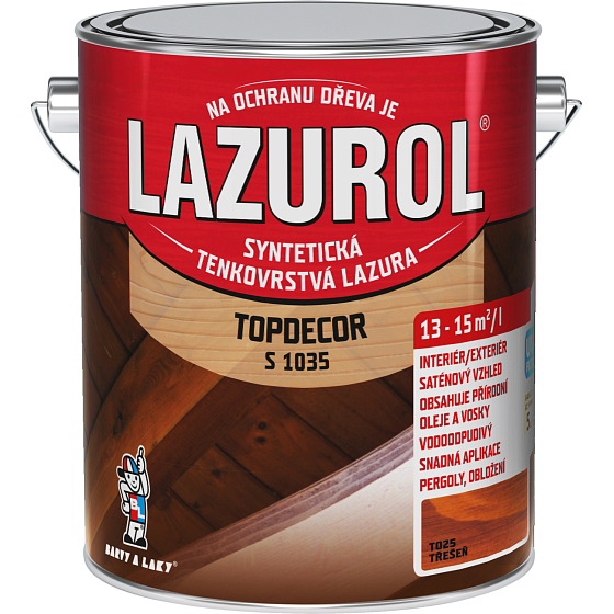 Lazurol Topdecor S1035 tenkovrstvá lazúra na drevo T025 čerešňa, 2,5 l