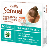 Joanna Sensual Aloe Vera depilačné pásiky na tvár 12 kusov a jemný olej 10 ml