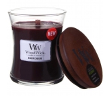 Woodwick Black Cherry - Čierna čerešňa vonná sviečka s dreveným knôtom a viečkom sklo malá 85 g