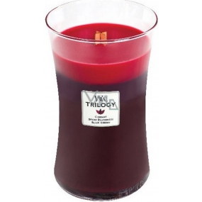Woodwick Trilogy Sun Ripened Berries - Letné bobule vonná sviečka s dreveným knôtom a viečkom sklo veľká 609,5 g