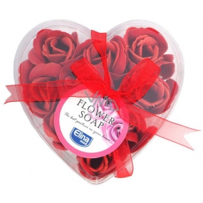 Elina Kvety ruže toaletné mydlo červené srdce 6 kusov