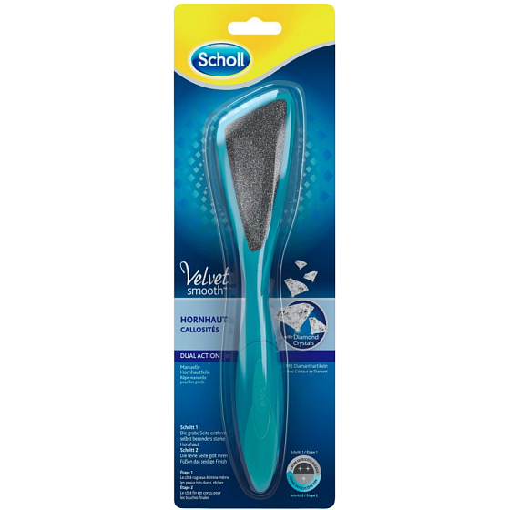 Scholl Velvet Smooth Dual Action s diamantovými kryštálikmi ručnou pilník na chodidlá