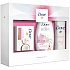 Dove Nourishing Secrets Rozzařijící Rituál Lotosový kvet a ryžová voda sprchový gél pre ženy 250 ml + Purely Pampering toaletné mydlo 100 g + Powder Soft antiperspirant dezodorant sprej pre ženy 150 ml, kozmetická sada