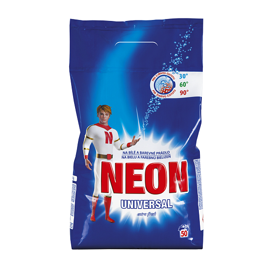 Neon Universal Fresh prací prášok na pranie bieleho a farebného prádla 50 dávok 3 kg
