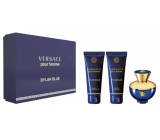 Versace Dylan Blue pour Femme parfumovaná voda 50 ml + telové mlieko 50 ml + sprchový gél 50 ml, darčeková sada pre ženy