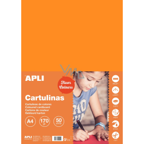 Apli Farebné papiere A4 Fluo orange 170 g 50 listov