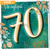 Nekupto karta 70 rokov 150 x 150 mm Happy Birthday modrá