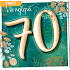 Nekupto karta 70 rokov 150 x 150 mm Happy Birthday modrá