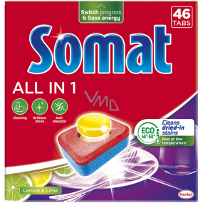Somat All in 1 Citrón a limetka Tablety do umývačky riadu 46 ks