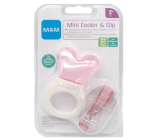 Mam Mini Cooler & Clip ľahké hryzátko s chladiacou časťou a popruhom pre deti od 2 mesiacov Ružová