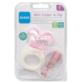 Mam Mini Cooler & Clip ľahké hryzátko s chladiacou časťou a popruhom pre deti od 2 mesiacov Ružová