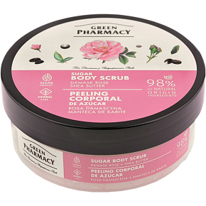Green Pharmacy Teloý peeling Damašská ruža a bambucké maslo 200 ml