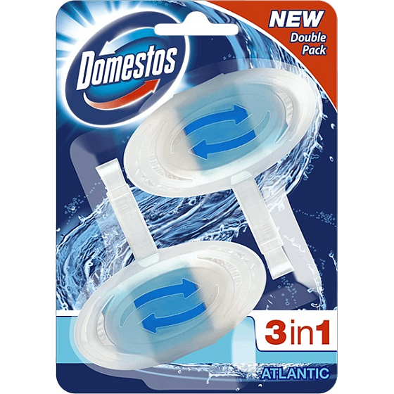 Domestos 3v1 Atlantic Wc toaletný blok 2 x 40 g