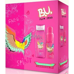 BU Free Spirit sprchový gél 250 ml + dezodorant sprej 150 ml, pre ženy darčeková sada