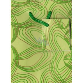 Nekupto Darčeková papierová taška 14 x 11 x 6,5 cm Svetlo zelená s dekorom, 006 50 GS